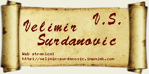 Velimir Surdanović vizit kartica
